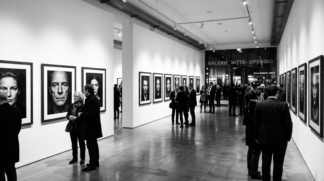 Digital showcases and selective physical exhibitions across galleries and cafés