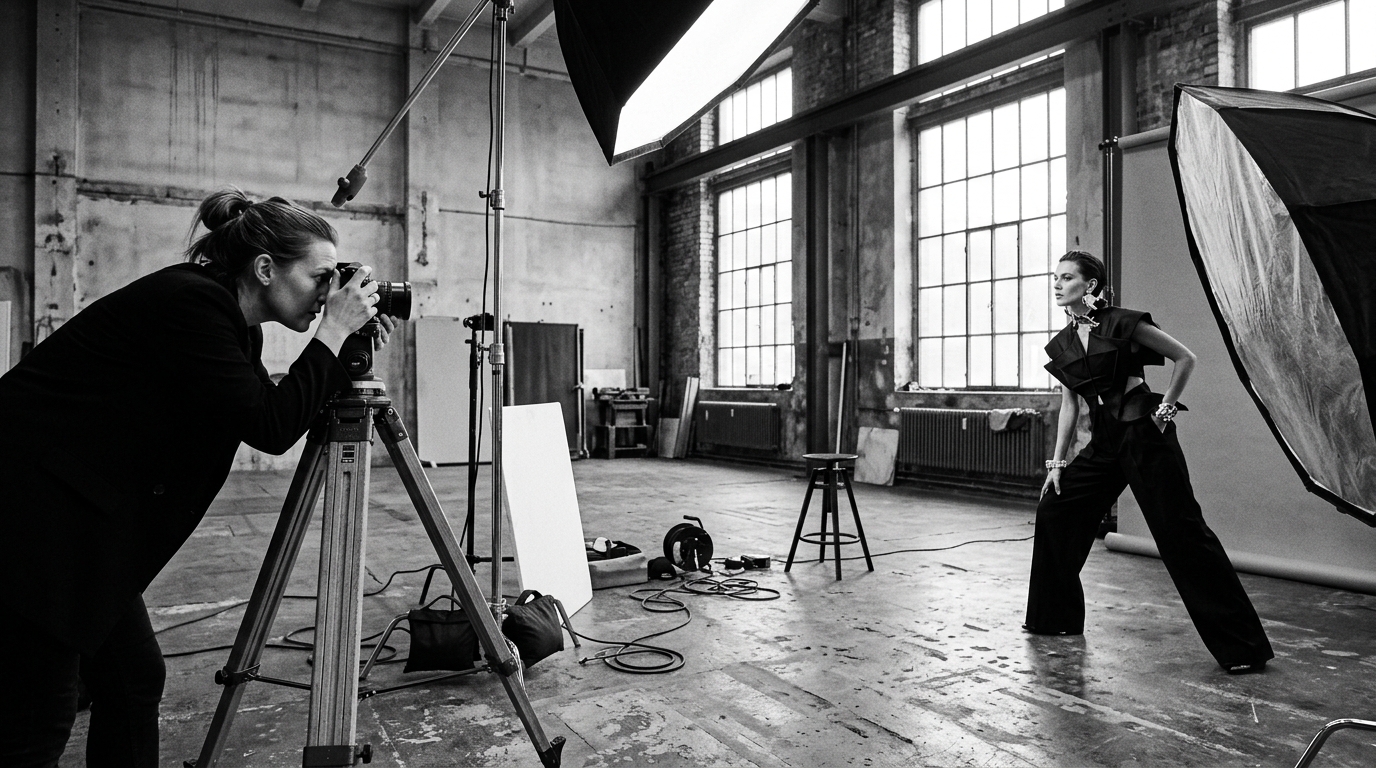 Direct model casting calls and digital comp cards for portrait session talent selection